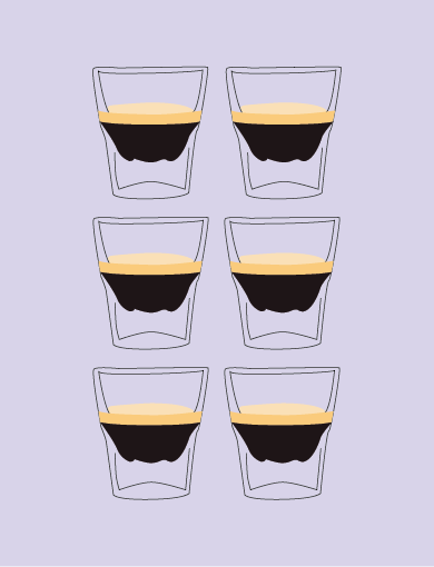 six shots of expresso